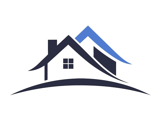 Modern Real Estate Logo Design with Sleek House or Building Silhouette