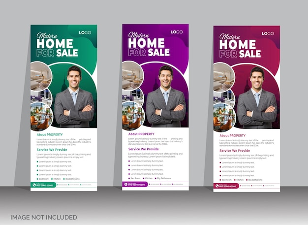 modern Real estate roll up or pull up banner design Creative Real estate roll up banner design