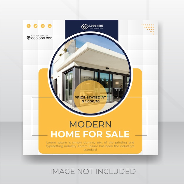 Modern real estate social media post design template