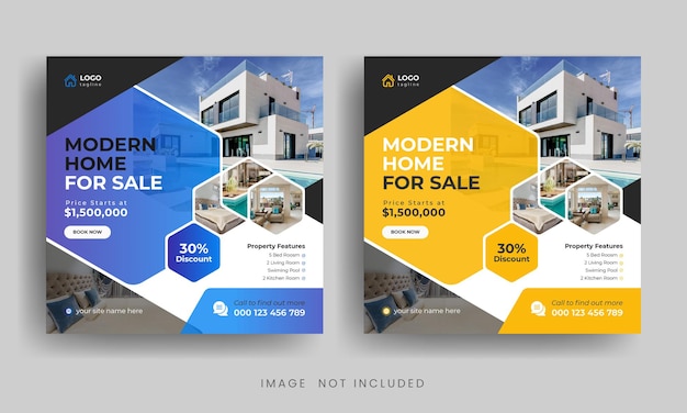 Modern Real Estate Social Media Post or Instagram banner template Premium Vector