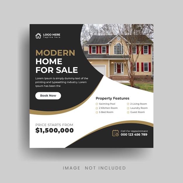 Modern Real Estate Social Media Post or Instagram banner template Premium Vector