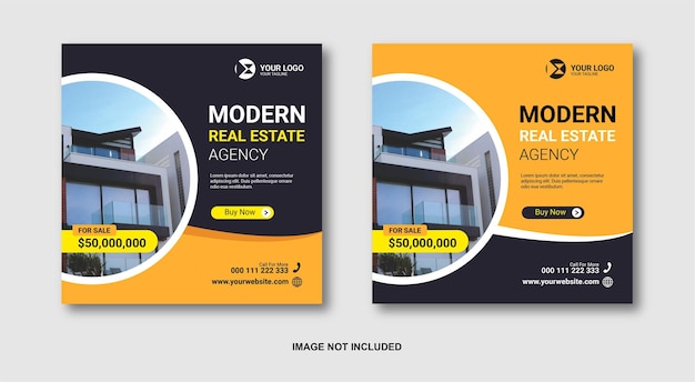 Modern real estate social media post template