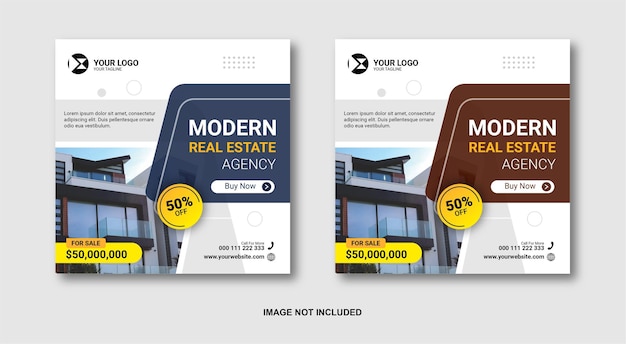 Modern real estate social media post template