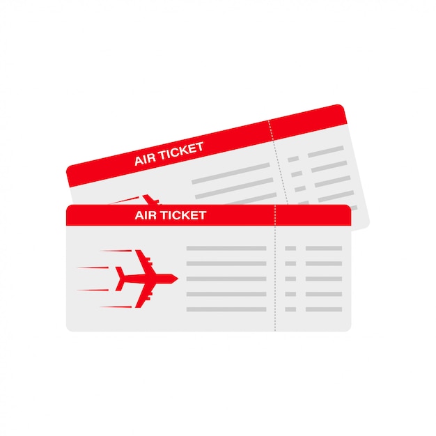 Modern and realistic airline ticket design with flight time and passenger name.