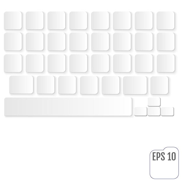 Vector modern realistic keyboard for smartphone or tablet pc with alphabet buttons. vector modern keyboard. clean key concept