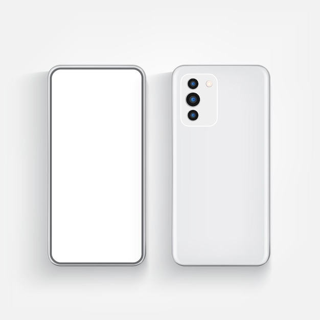 Modern realistic phone front and back view