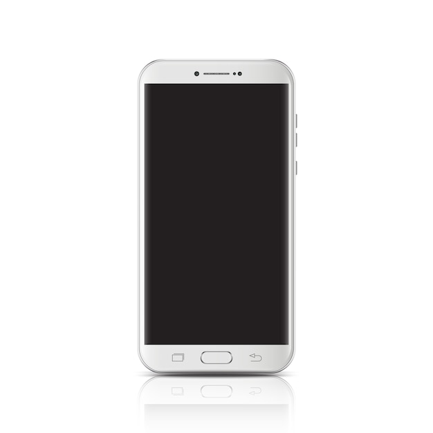 Modern realistic white smartphone