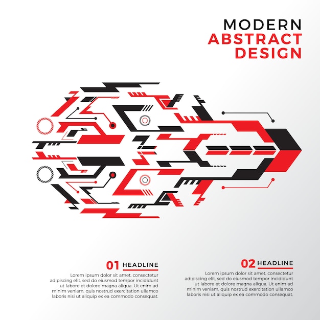 Modern red abstract geometric design