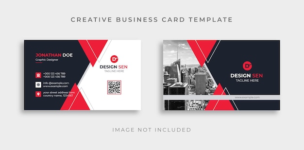 Modern red and black creative business card template