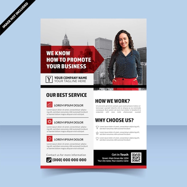 Modern red flyer template design business promotion agency