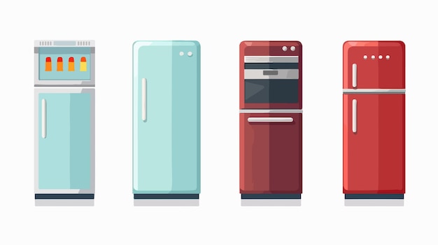 Modern Refrigerator Cartoon Vector Illustration for Kitchen Design Ideas