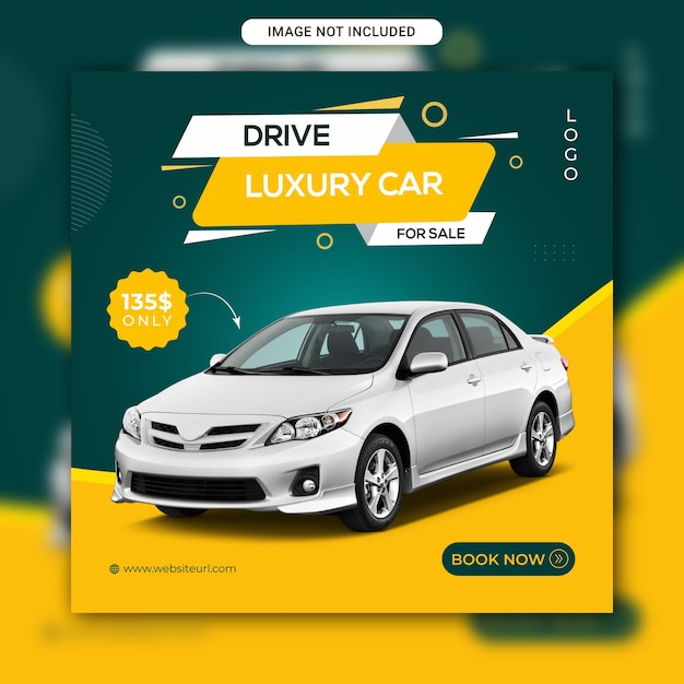 Modern rental car sale social media post design or instagram web banner template