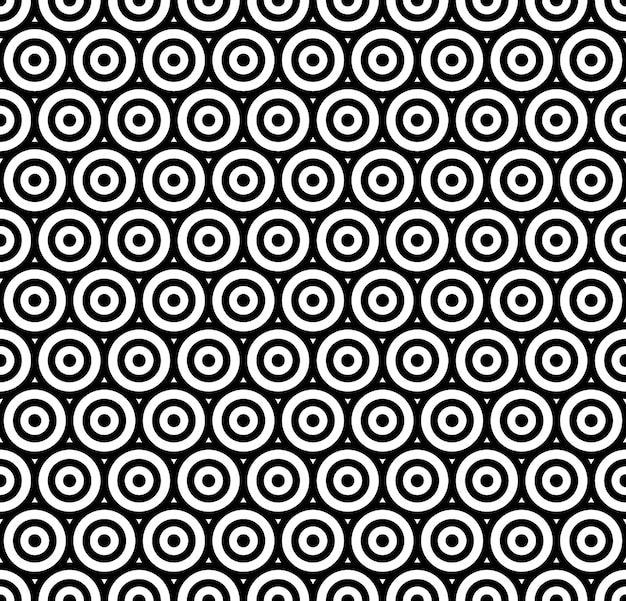 Modern repeating seamless pattern of repeat round shapes. Black and white circle dot stylish texture