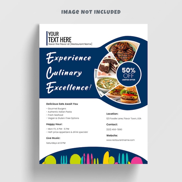 Vector modern restaurant food menu a4 flyer