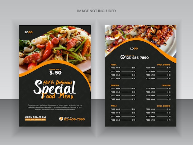 Vector modern restaurant food menu design