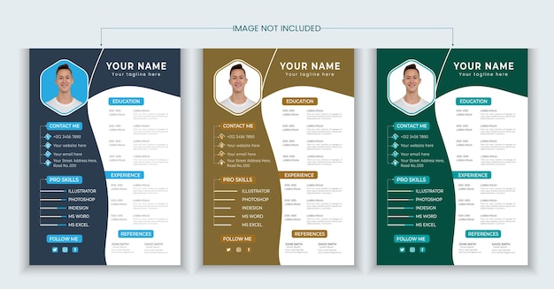 Modern Resume and Cover Letter Layout or CV Design Template