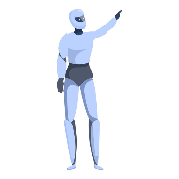 Vector modern robot pointing with finger upwards