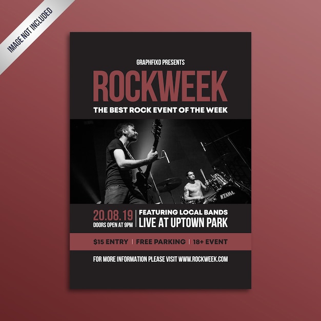 Modern Rock Music Concert Poster  Template