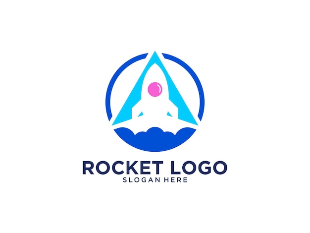 Modern rocket cloud logo design