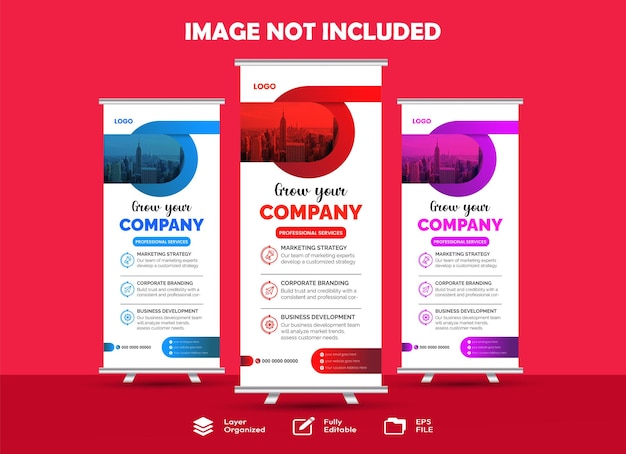 Modern rollup banner stand template design vector file illustration