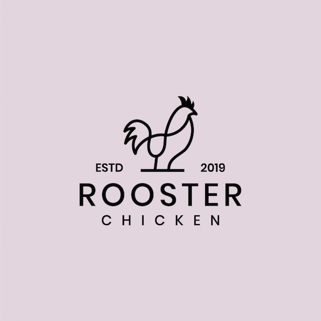 Modern rooster  logo Premium 