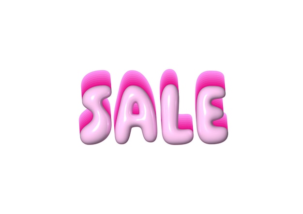 Modern Sale Announcement Pink 3D Text Effect