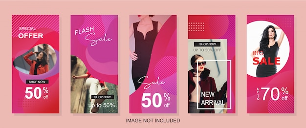 Modern sale banner vertical for web or Instagram story