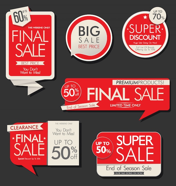 Modern sale banners and labels collection 