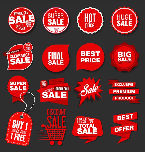 Modern sale banners and labels collection