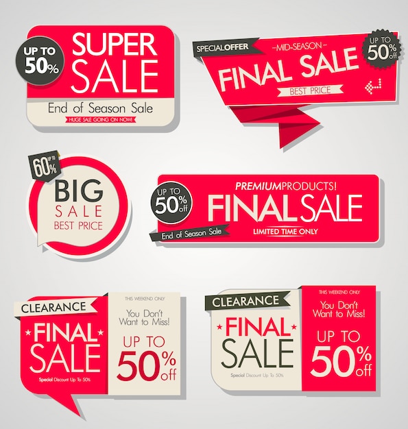 Modern sale banners and labels collection