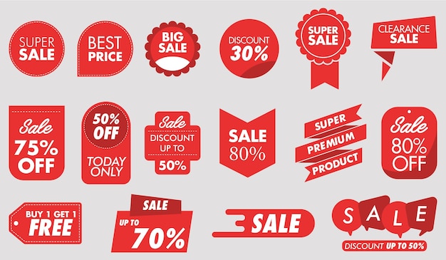 Modern sale banners and labels collection