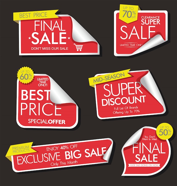 Modern sale banners and labels modern collection