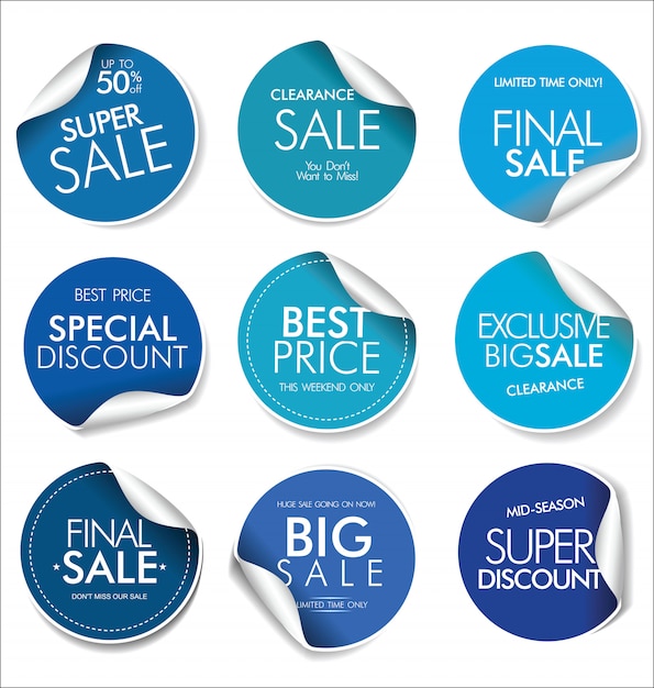 Modern sale banners and labels vector collection