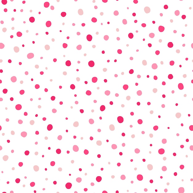 Modern Scandinavian seamless pattern with pink dots