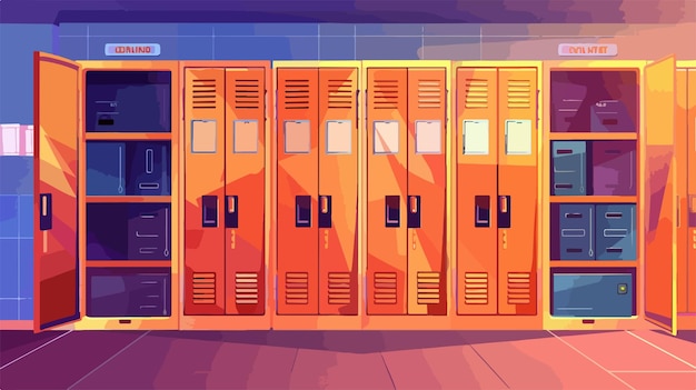 Modern School Locker Room with HighQuality Metal Lockers for Students or Gym Sports