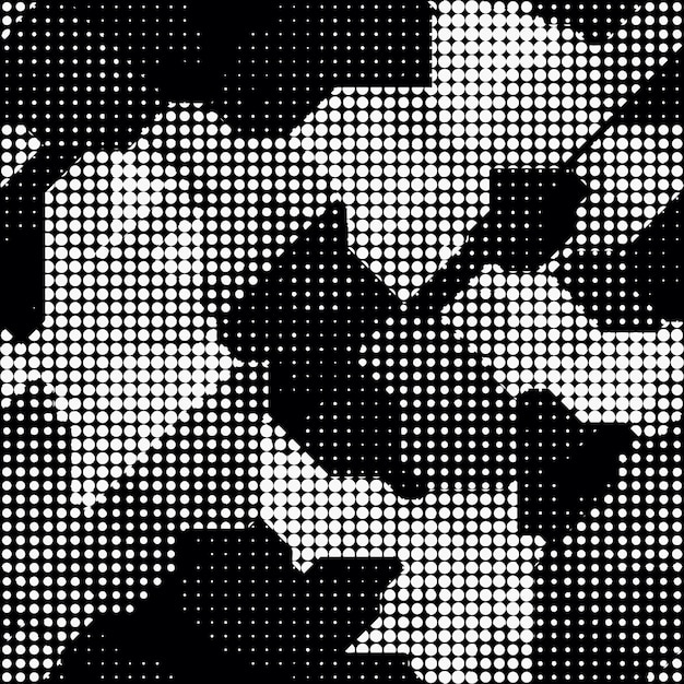 Modern seamless pattern with dots transition halftone in black and white