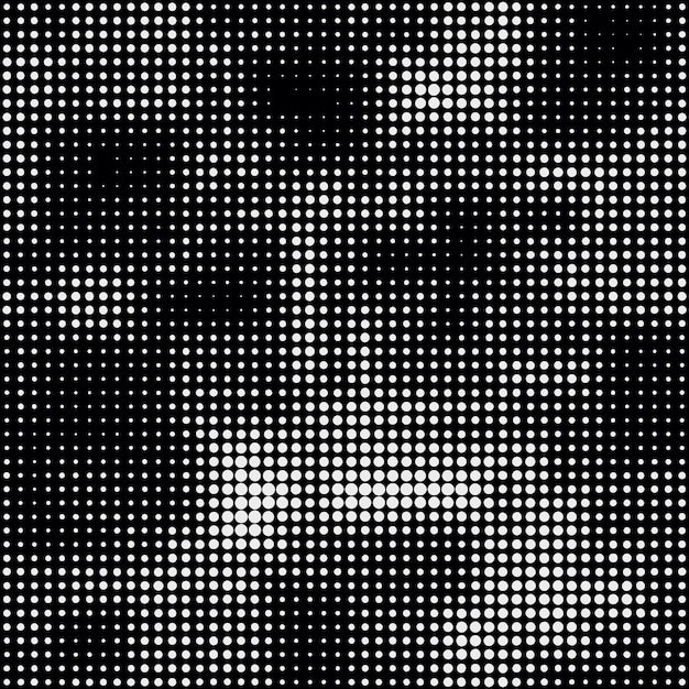 Modern seamless pattern with dots transition halftone in black and white