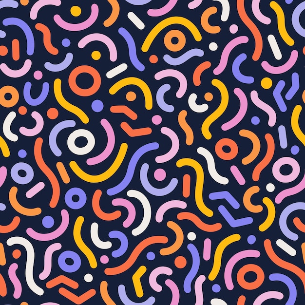 Modern seamless textile pattern with abstract colorful shapes