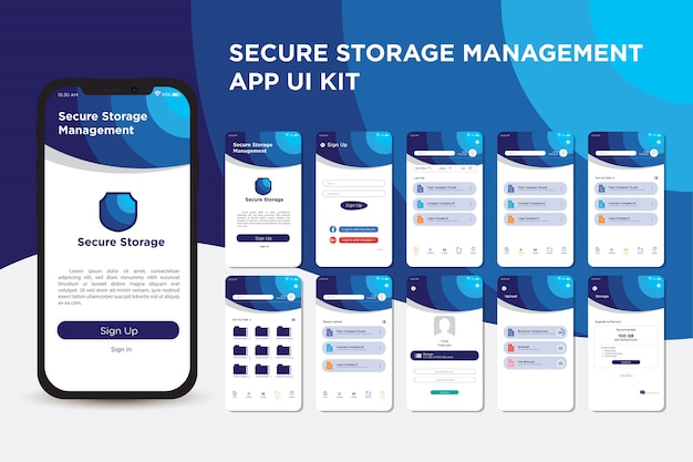 Modern Secure Storage Health App UI Kit Template