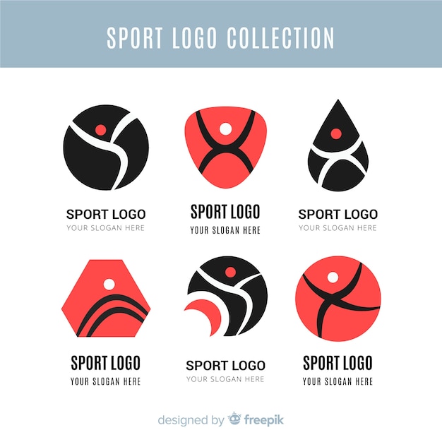 Vector modern set of abstract sports logos