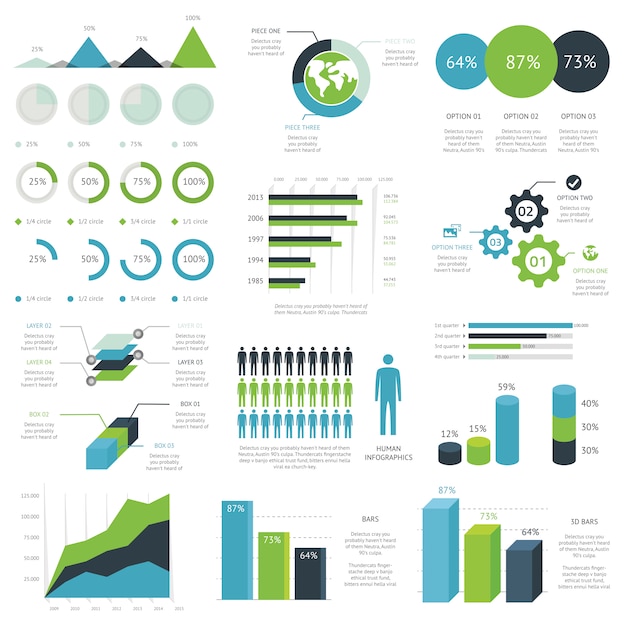 Modern set of business infographic vector elements