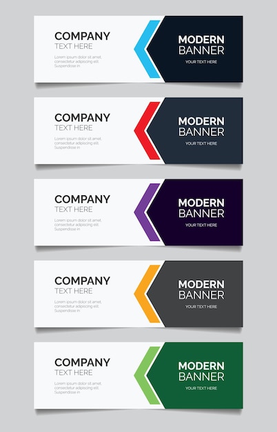 Vector modern set of colorful abstract banners