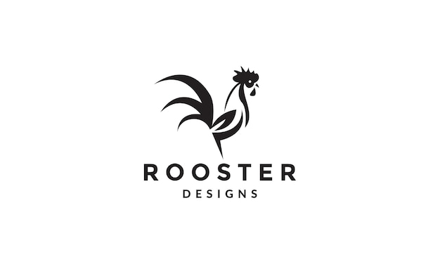 Modern shape black rooster logo vector icon illustration design