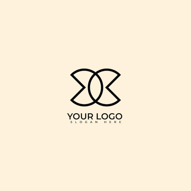 Modern shape circle with x luxury Logo vector