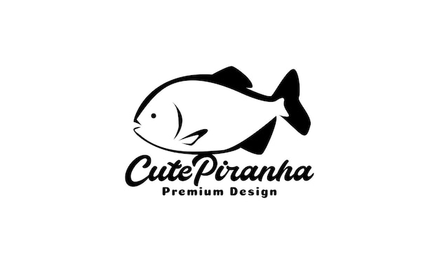 Modern shape fish piranha logo symbol icon vector graphic design illustration