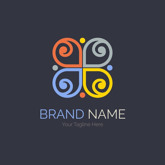 modern shape logo template design for brand or company and other