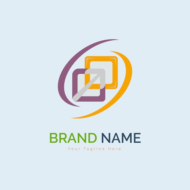 modern shape logo template design for brand or company and other