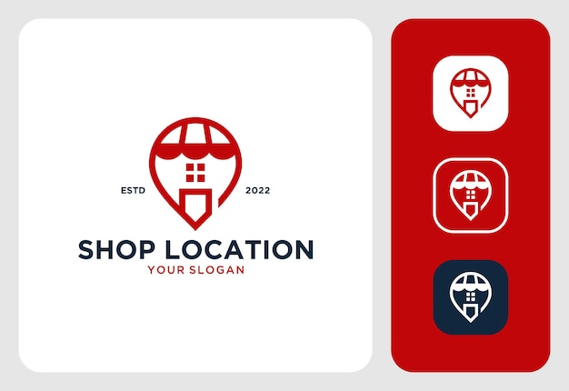 Modern shop location logo design inspiration