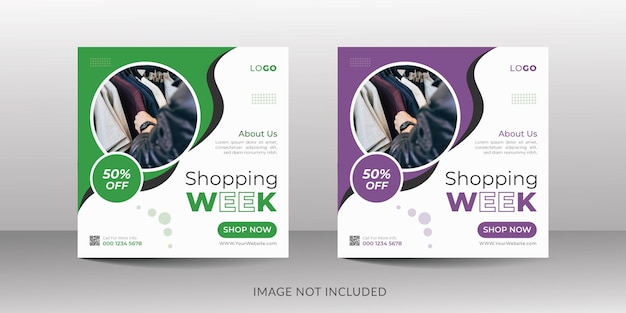 modern shopping social media post template