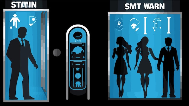 Modern Shower Icon with Bonus Man and Lady Restroom Symbol